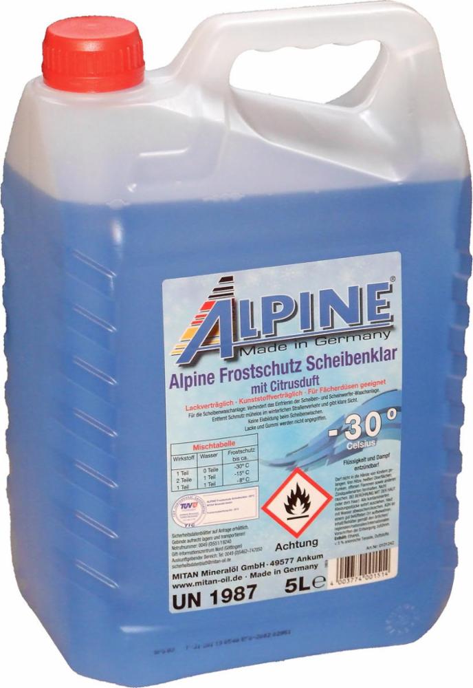 Alpine Scheibenklar Readymix -30°C 5L mit Citrusduft