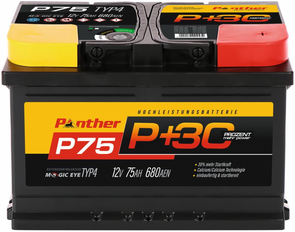 Panther Batterie IV 12V 75Ah 750A/EN LxBxH: 278x175x190mm, Schaltung 0, B13