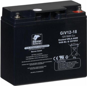 Batterie 12V 18Ah Gel Banner L:180mm B:76mm